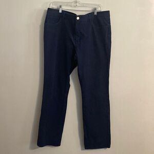 Chaps Blue 5 pocket straight leg distressed pants, size 14